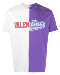 Мужская фиолетовая футболка с круглым вырезом с принтом от Valentino Garavani