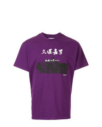 Мужская фиолетовая футболка с круглым вырезом с принтом от Yoshiokubo