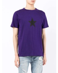 Мужская фиолетовая футболка с круглым вырезом со звездами от agnès b.