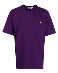 Мужская фиолетовая футболка с круглым вырезом от A Bathing Ape