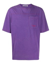 Мужская фиолетовая футболка с круглым вырезом от Acne Studios