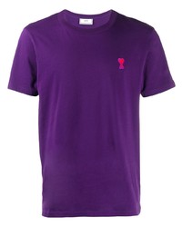 Мужская фиолетовая футболка с круглым вырезом от Ami Paris