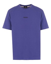 Мужская фиолетовая футболка с круглым вырезом от BOSS