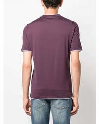 Мужская фиолетовая футболка с круглым вырезом от Brunello Cucinelli