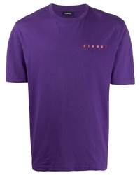 Мужская фиолетовая футболка с круглым вырезом от Diesel