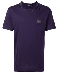Мужская фиолетовая футболка с круглым вырезом от Dolce & Gabbana