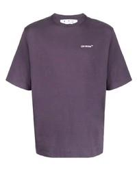 Мужская фиолетовая футболка с круглым вырезом от Off-White