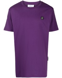 Мужская фиолетовая футболка с круглым вырезом от Philipp Plein