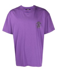 Мужская фиолетовая футболка с круглым вырезом от Roberto Cavalli