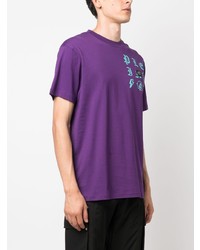 Мужская фиолетовая футболка с круглым вырезом от Philipp Plein