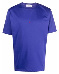 Мужская фиолетовая футболка с круглым вырезом от Stone Island