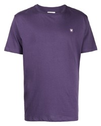 Мужская фиолетовая футболка с круглым вырезом от Wood Wood