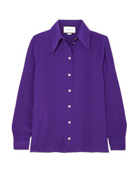 Фиолетовая шелковая классическая рубашка