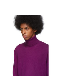 Мужская фиолетовая шерстяная вязаная водолазка от Gucci
