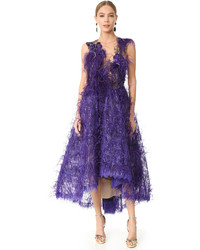 Фиолетовое вечернее платье с вышивкой от Marchesa
