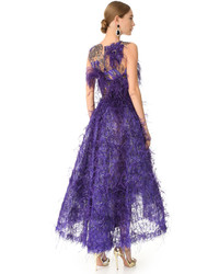 Фиолетовое вечернее платье с вышивкой от Marchesa