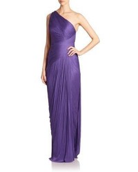 Фиолетовое вечернее платье со складками