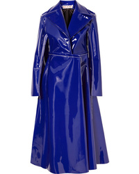 Женское фиолетовое кожаное пальто от Marni