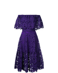 Фиолетовое кружевное платье-миди от Bambah
