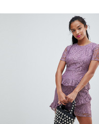 Фиолетовое кружевное платье-футляр с рюшами от Fashion Union Petite