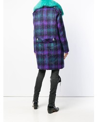 Женское фиолетовое пальто в клетку от Giada Benincasa