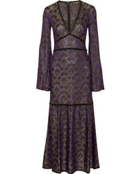 Фиолетовое платье-макси крючком от Roberto Cavalli