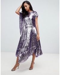 Фиолетовое платье-миди с пайетками от ASOS EDITION