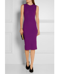 Фиолетовое платье-футляр крючком от Victoria Beckham