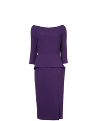 Фиолетовое платье-футляр от Roland Mouret