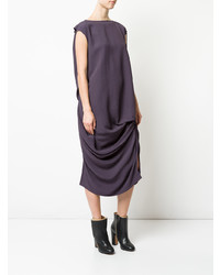 Фиолетовое плетеное платье-миди от Rick Owens