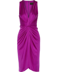 Фиолетовое шелковое платье