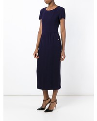 Фиолетовое шерстяное платье-миди от Chanel Vintage