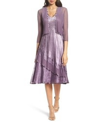 Фиолетовое шифоновое платье