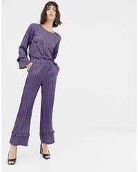 Фиолетовые брюки-галифе