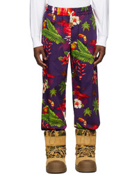 Фиолетовые брюки чинос с цветочным принтом