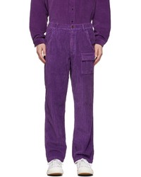 Фиолетовые вельветовые брюки чинос
