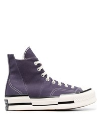 Мужские фиолетовые высокие кеды из плотной ткани от Converse