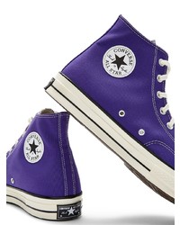 Мужские фиолетовые высокие кеды от Converse