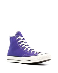 Мужские фиолетовые высокие кеды от Converse
