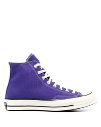 Мужские фиолетовые высокие кеды от Converse