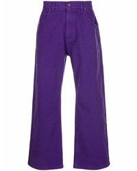 Фиолетовые джинсы с вышивкой