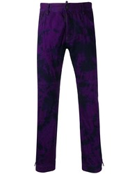 Мужские фиолетовые джинсы с принтом тай-дай от DSQUARED2