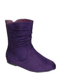 Фиолетовые замшевые ботинки