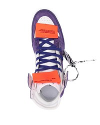 Мужские фиолетовые замшевые высокие кеды от Off-White
