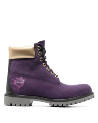 Фиолетовые замшевые повседневные ботинки