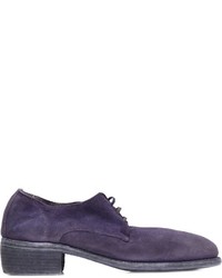 Фиолетовые замшевые туфли дерби