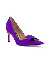 Фиолетовые замшевые туфли от Sergio Rossi