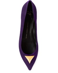 Фиолетовые замшевые туфли от Giuseppe Zanotti
