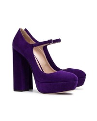 Фиолетовые замшевые туфли от Miu Miu