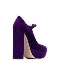 Фиолетовые замшевые туфли от Miu Miu
